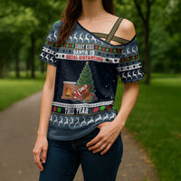 Sorry Kids Santa Is Social Distancing This Year Christmas Cross Shoulder Shirt Xmas Holiday Patterns - Wonder Print Shop