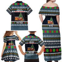 Sorry Kids Santa Is Social Distancing This Year Christmas Family Matching Off Shoulder Maxi Dress and Hawaiian Shirt Xmas Holiday Patterns - Wonder Print Shop