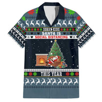 Sorry Kids Santa Is Social Distancing This Year Christmas Family Matching Off Shoulder Short Dress and Hawaiian Shirt Xmas Holiday Patterns - Wonder Print Shop