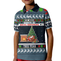 Sorry Kids Santa Is Social Distancing This Year Christmas Kid Polo Shirt Xmas Holiday Patterns - Wonder Print Shop