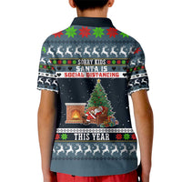 Sorry Kids Santa Is Social Distancing This Year Christmas Kid Polo Shirt Xmas Holiday Patterns - Wonder Print Shop