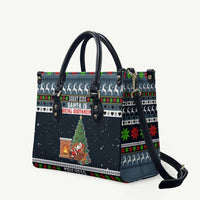 Sorry Kids Santa Is Social Distancing This Year Christmas Leather Bag Xmas Holiday Patterns - Wonder Print Shop