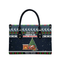 Sorry Kids Santa Is Social Distancing This Year Christmas Leather Bag Xmas Holiday Patterns - Wonder Print Shop