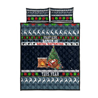 Sorry Kids Santa Is Social Distancing This Year Christmas Quilt Bed Set Xmas Holiday Patterns - Wonder Print Shop