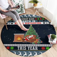 Sorry Kids Santa Is Social Distancing This Year Christmas Round Carpet Xmas Holiday Patterns - Wonder Print Shop