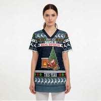 Sorry Kids Santa Is Social Distancing This Year Christmas Scrub Top Xmas Holiday Patterns - Wonder Print Shop