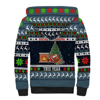 Sorry Kids Santa Is Social Distancing This Year Christmas Sherpa Hoodie Xmas Holiday Patterns - Wonder Print Shop