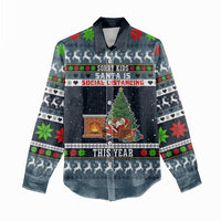Sorry Kids Santa Is Social Distancing This Year Christmas Women Casual Shirt Xmas Holiday Patterns - Wonder Print Shop