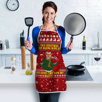 Spend Time With My Mastiff Christmas Apron Xmas Holiday Patterns - Wonder Print Shop
