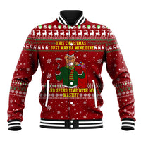 Spend Time With My Mastiff Christmas Baseball Jacket Xmas Holiday Patterns - Wonder Print Shop