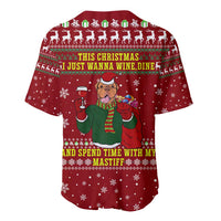 Spend Time With My Mastiff Christmas Baseball Jersey Xmas Holiday Patterns - Wonder Print Shop