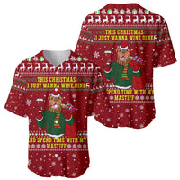 Spend Time With My Mastiff Christmas Baseball Jersey Xmas Holiday Patterns - Wonder Print Shop