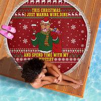 Spend Time With My Mastiff Christmas Beach Blanket Xmas Holiday Patterns - Wonder Print Shop