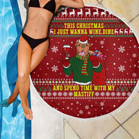 Spend Time With My Mastiff Christmas Beach Blanket Xmas Holiday Patterns - Wonder Print Shop