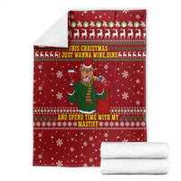Spend Time With My Mastiff Christmas Blanket Xmas Holiday Patterns - Wonder Print Shop
