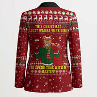 Spend Time With My Mastiff Christmas Blazer Xmas Holiday Patterns - Wonder Print Shop