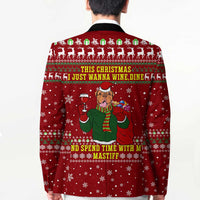 Spend Time With My Mastiff Christmas Blazer Xmas Holiday Patterns - Wonder Print Shop