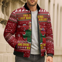 Spend Time With My Mastiff Christmas Bomber Puffer Jacket Xmas Holiday Patterns - Wonder Print Shop