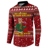 Spend Time With My Mastiff Christmas Button Sweatshirt Xmas Holiday Patterns - Wonder Print Shop