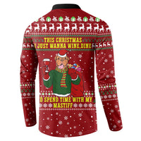 Spend Time With My Mastiff Christmas Button Sweatshirt Xmas Holiday Patterns - Wonder Print Shop