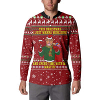 Spend Time With My Mastiff Christmas Button Sweatshirt Xmas Holiday Patterns - Wonder Print Shop