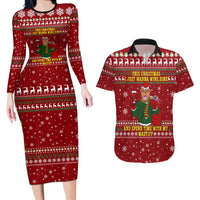 Spend Time With My Mastiff Christmas Couples Matching Long Sleeve Bodycon Dress and Hawaiian Shirt Xmas Holiday Patterns - Wonder Print Shop