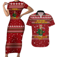 Spend Time With My Mastiff Christmas Couples Matching Short Sleeve Bodycon Dress and Hawaiian Shirt Xmas Holiday Patterns - Wonder Print Shop