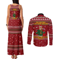 Spend Time With My Mastiff Christmas Couples Matching Tank Maxi Dress and Long Sleeve Button Shirt Xmas Holiday Patterns - Wonder Print Shop