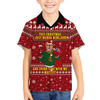 Spend Time With My Mastiff Christmas Family Matching Off The Shoulder Long Sleeve Dress and Hawaiian Shirt Xmas Holiday Patterns - Wonder Print Shop