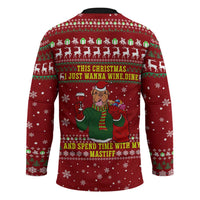 Spend Time With My Mastiff Christmas Hockey Jersey Xmas Holiday Patterns - Wonder Print Shop