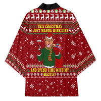 Spend Time With My Mastiff Christmas Kimono Xmas Holiday Patterns - Wonder Print Shop