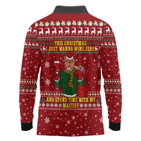 Spend Time With My Mastiff Christmas Long Sleeve Polo Shirt Xmas Holiday Patterns - Wonder Print Shop