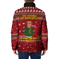 Spend Time With My Mastiff Christmas Padded Jacket Xmas Holiday Patterns - Wonder Print Shop