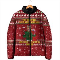 Spend Time With My Mastiff Christmas Padded Jacket Xmas Holiday Patterns - Wonder Print Shop