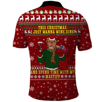 Spend Time With My Mastiff Christmas Polo Shirt Xmas Holiday Patterns - Wonder Print Shop