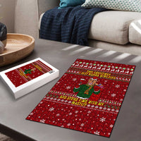 Spend Time With My Mastiff Christmas Puzzle Xmas Holiday Patterns - Wonder Print Shop