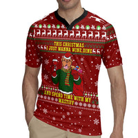 Spend Time With My Mastiff Christmas Rugby Jersey Xmas Holiday Patterns - Wonder Print Shop