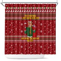 Spend Time With My Mastiff Christmas Shower Curtain Xmas Holiday Patterns - Wonder Print Shop