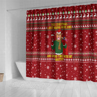 Spend Time With My Mastiff Christmas Shower Curtain Xmas Holiday Patterns - Wonder Print Shop