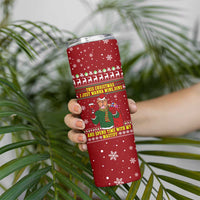 Spend Time With My Mastiff Christmas Skinny Tumbler Xmas Holiday Patterns - Wonder Print Shop