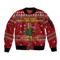 Spend Time With My Mastiff Christmas Sleeve Zip Bomber Jacket Xmas Holiday Patterns - Wonder Print Shop