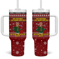 Spend Time With My Mastiff Christmas Tumbler With Handle Xmas Holiday Patterns - Wonder Print Shop