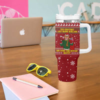 Spend Time With My Mastiff Christmas Tumbler With Handle Xmas Holiday Patterns - Wonder Print Shop