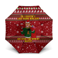 Spend Time With My Mastiff Christmas Umbrella Xmas Holiday Patterns - Wonder Print Shop
