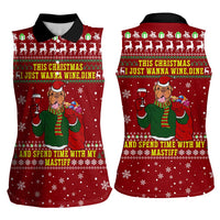Spend Time With My Mastiff Christmas Women Sleeveless Polo Shirt Xmas Holiday Patterns - Wonder Print Shop