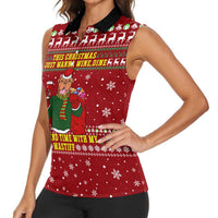 Spend Time With My Mastiff Christmas Women Sleeveless Polo Shirt Xmas Holiday Patterns - Wonder Print Shop