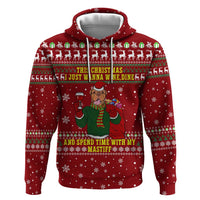 Spend Time With My Mastiff Christmas Zip Hoodie Xmas Holiday Patterns - Wonder Print Shop