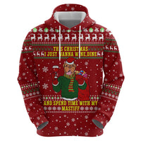 Spend Time With My Mastiff Christmas Zip Hoodie Xmas Holiday Patterns - Wonder Print Shop