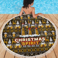 Spirit Beer Christmas Beach Blanket Xmas Holiday Patterns - Wonder Print Shop