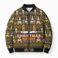 Spirit Beer Christmas Bomber Puffer Jacket Xmas Holiday Patterns - Wonder Print Shop